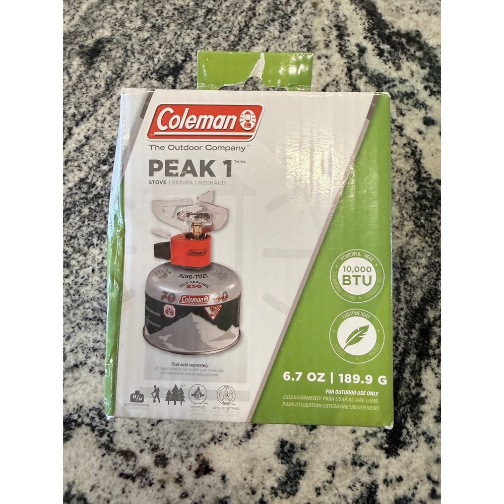 Coleman Peak 1 Butane Propane Camp Stove 3001 Series 10000 BTU Lightweight NEW